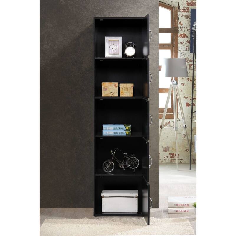 59" Black Multi-Purpose Bookcase with Doors