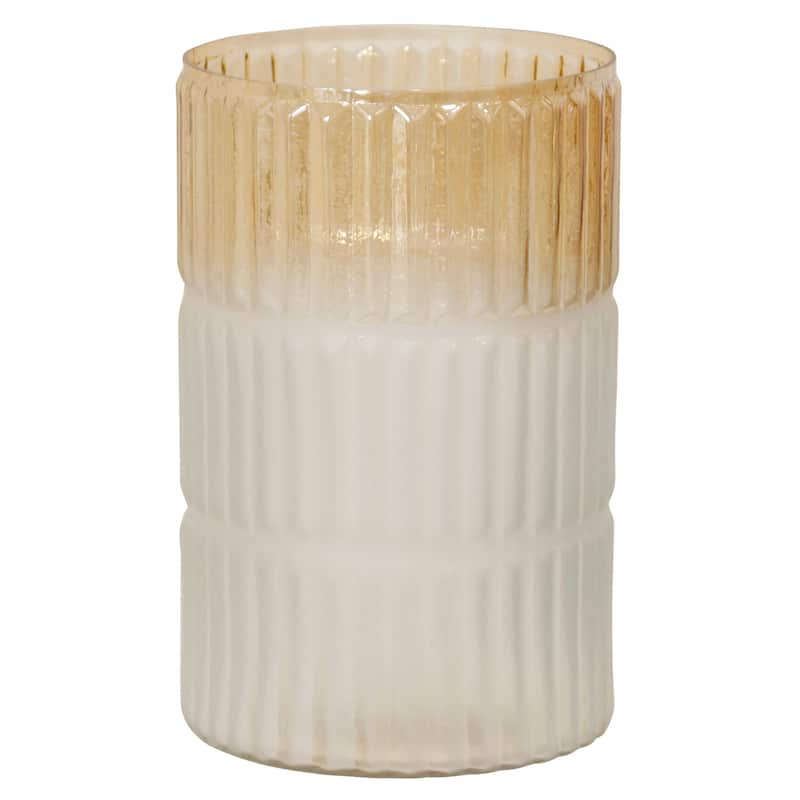 StyleCraft Pleated Ombre - Glass Vase - Silver, Black - 8" x 12"