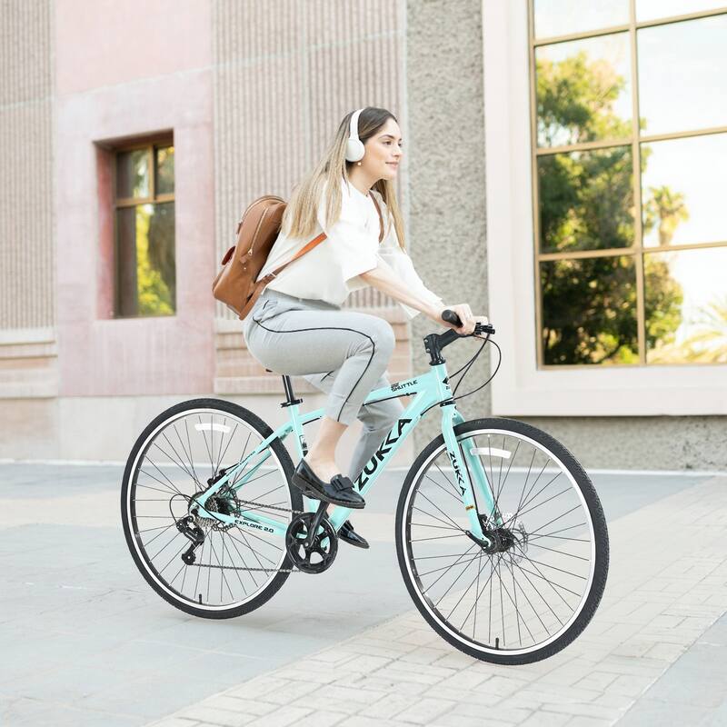 Shimano 7 Speed Double Disc Brakes 700C Road Bike,Green