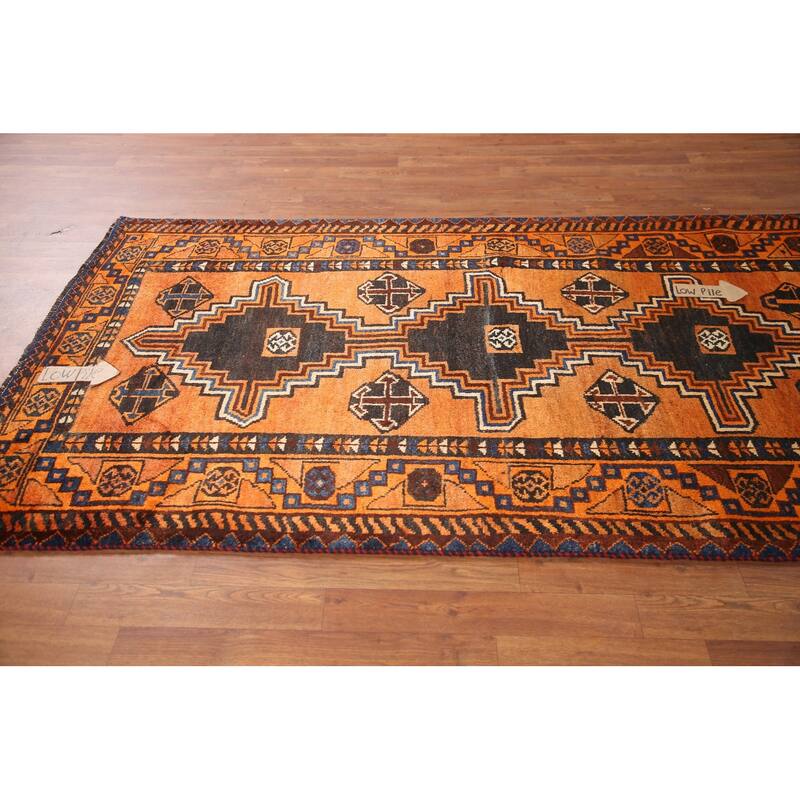 Hand Knotted Oriental 100% Wool Carpet Traditional Tribal Oranges & Rust Lori Area Rug - 7' 4'' X 4' 0''