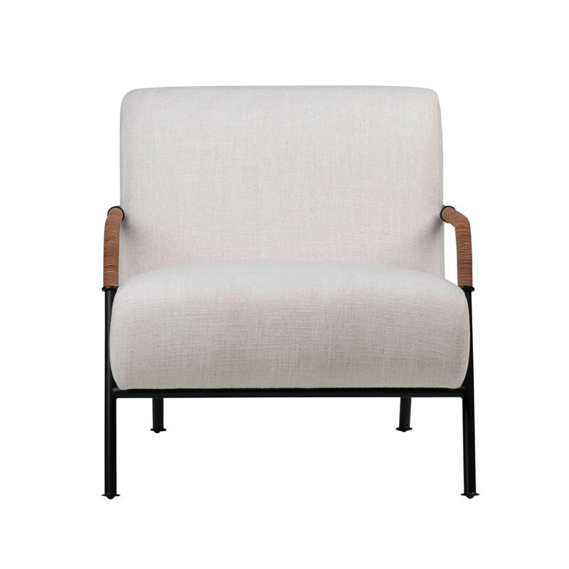 Eliza Polyester Blend Upholstered Occasional Chair, Cream