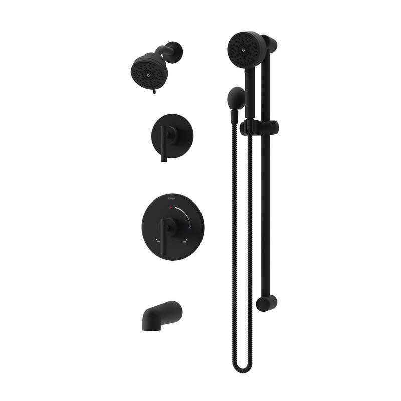 Symmons 3596B15TRM Dia HydroMersion Pressure Balanced Tub and Shower - Matte Black