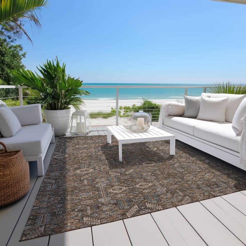 Almov Botanic Elegance Weather Resistant Versatile Elegance Outdoor Rug