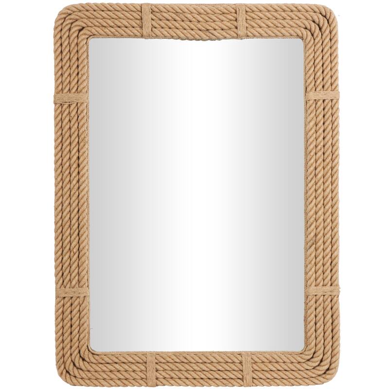 Handmade Brown Rattan Handmade Woven Wall Mirror