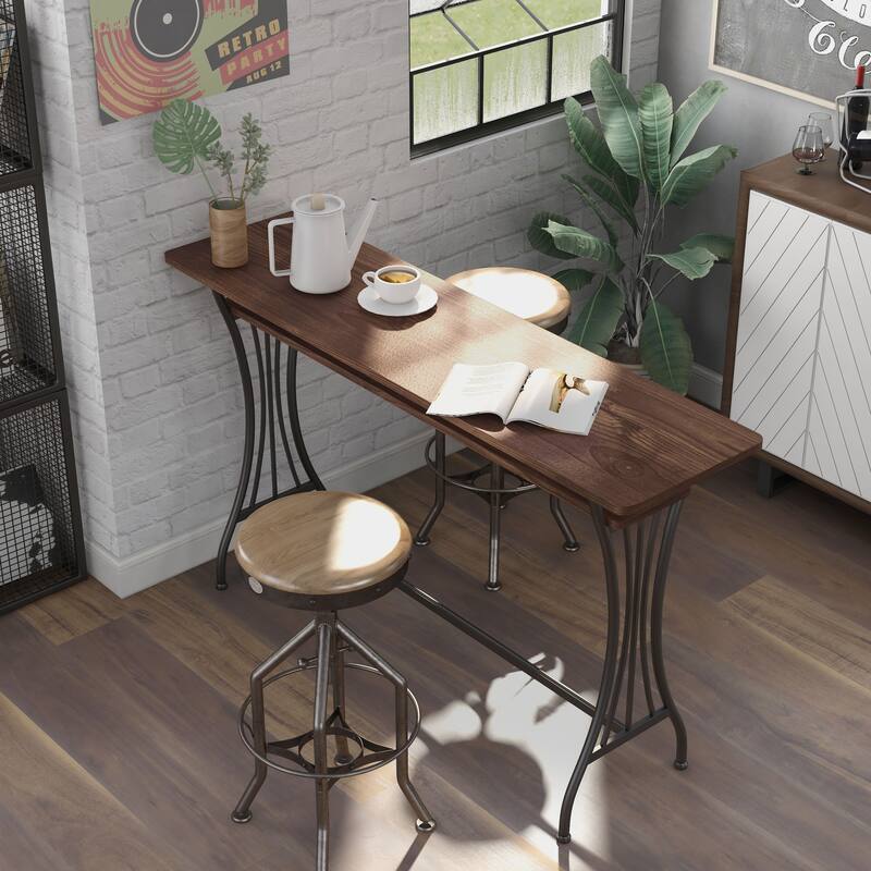 DH BASIC Industrial 60-inch Metal 1-Shelf Counter Height Table by Denhour