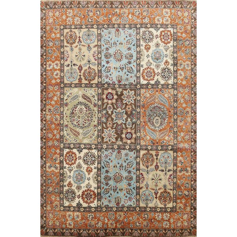 Vegetable Dye Garden Design Heriz Serapi Oriental Area Rug Handmade - 7'11" x 9'8"