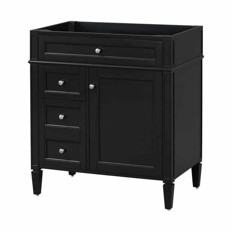 30'' Modern Bathroom Vanity with Top Sink, 2 Drawers and Tip-out Drawer