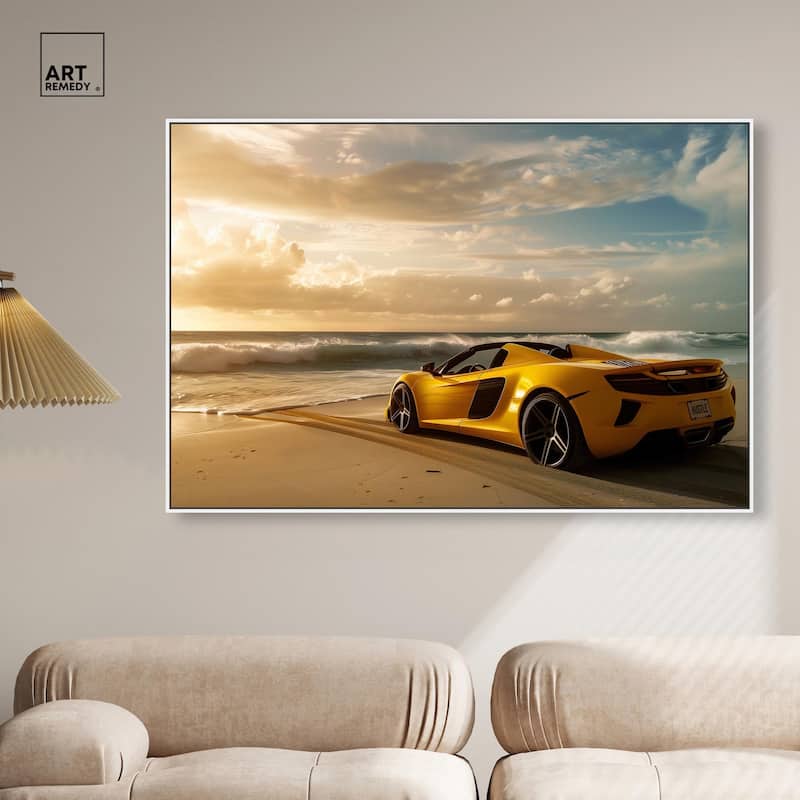 Beach Sports Car Canvas by Art Remedy
