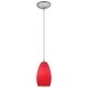 preview thumbnail 1 of 0, Access Lighting Champagne Steel Integrated LED Cord Pendant, Red Shade
