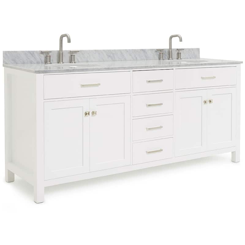 Ariel H073DCW2OVO Bristol 73" Free Standing Double Oval Basin Vanity