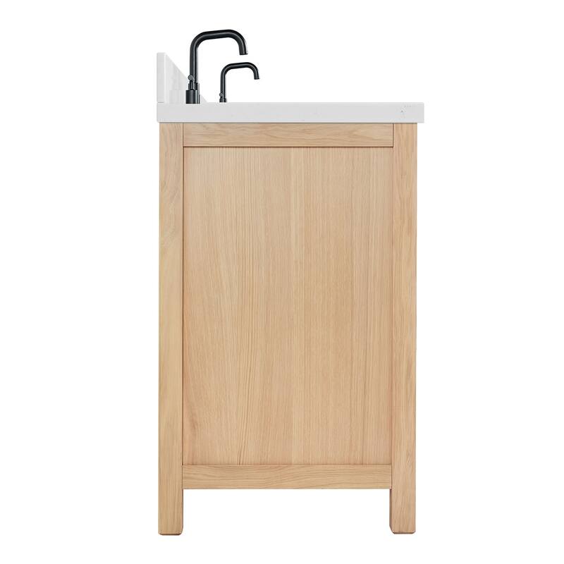 Ariel A060DCQOVO Cambridge 60" Free Standing Double Basin Vanity Set