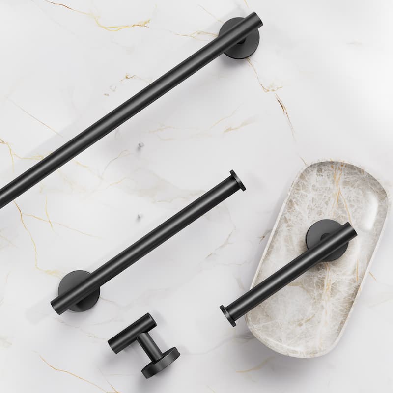 GRANDJOY 4-Piece Bath Towel Bar Rack Towel Holder Stainless Steel Hardware Set