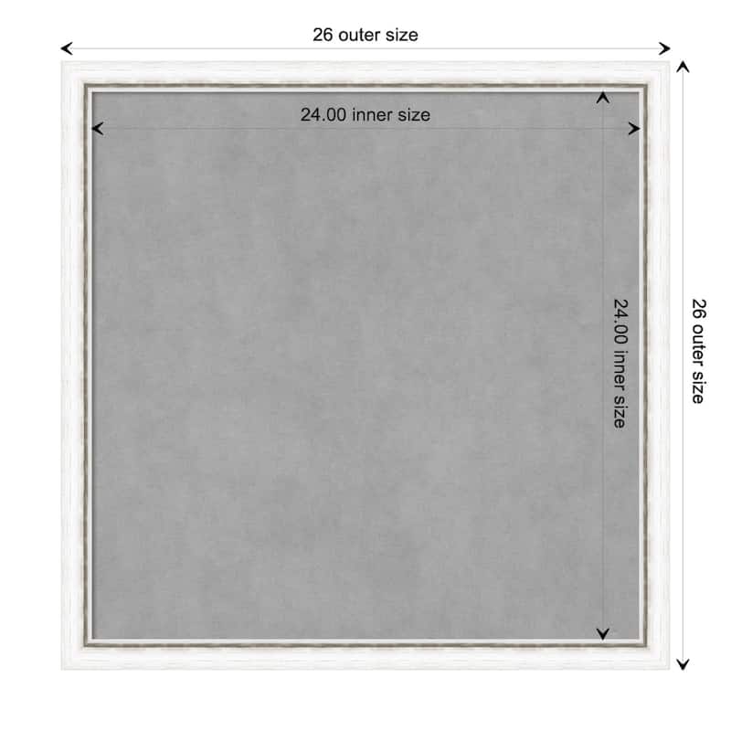 Amanti Art Morgan White Silver Framed Magnetic Board - Board Size 24x24