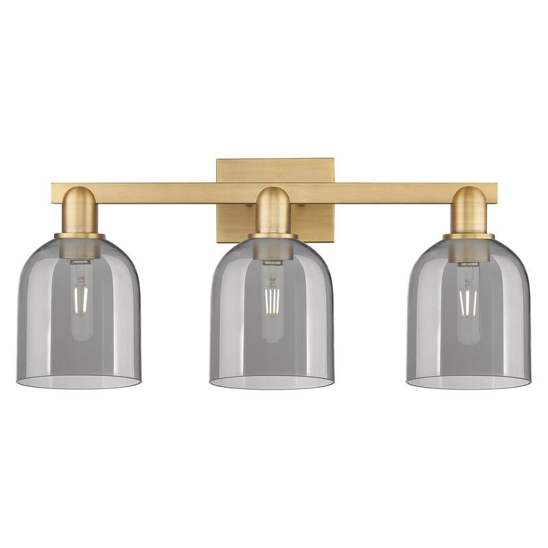 Innovations Lighting Endless Possibilities Arcadia - Bella - 3 Light 25" Bath Vanity Light - Brushed Brass/Light Smoke