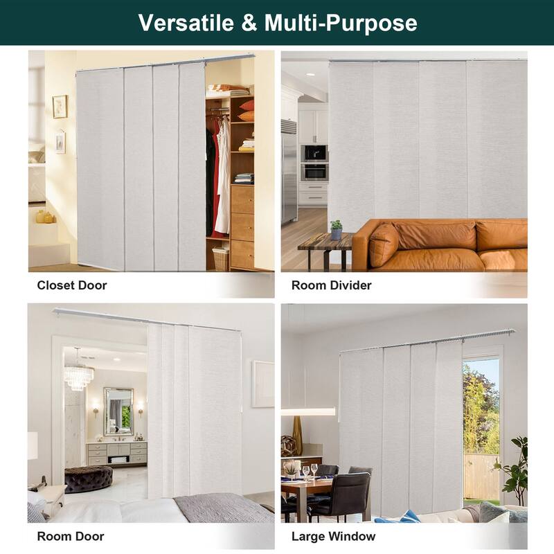 CHICOLOGY Adjustable Sliding Panels, 4-Rail Track, Vertical Blinds, Pation Door Curtain, Room Divider