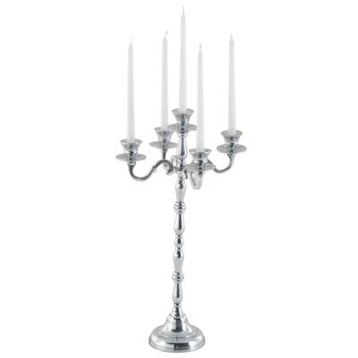Aluminum Metal Candelabra - Silver - Roche River Decor - 10"W x 10"L x 23"H