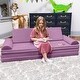 preview thumbnail 4 of 33, Playscape Deluxe Plush Velvet Kids 6 Piece Modular Couch / Playset