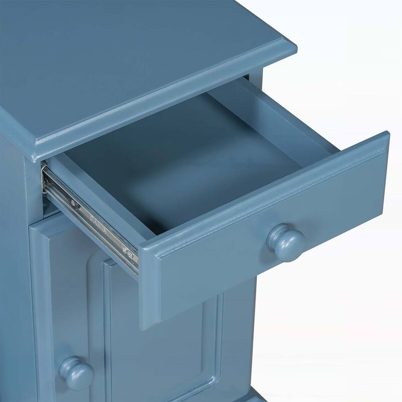 Vintage Side Table Flip Top with Flip Top,USB Ports,Multifunctional Drawer,Bookshelf for Living Room