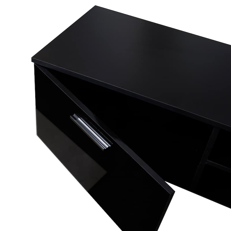 Modern Style 62.99" TV Stand with Open Shelves and 2 Storage Cabinet for TVs Up to 70"