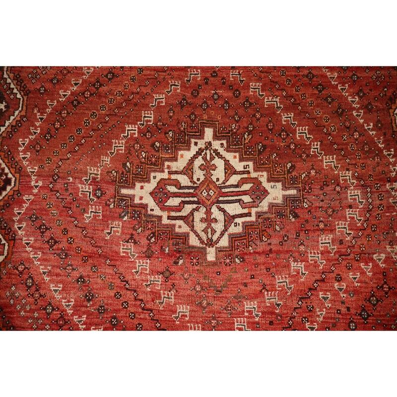 Medallion Shiraz Persian Vintage Area Rug Handmade Wool Carpet - 4'9"x 7'4"