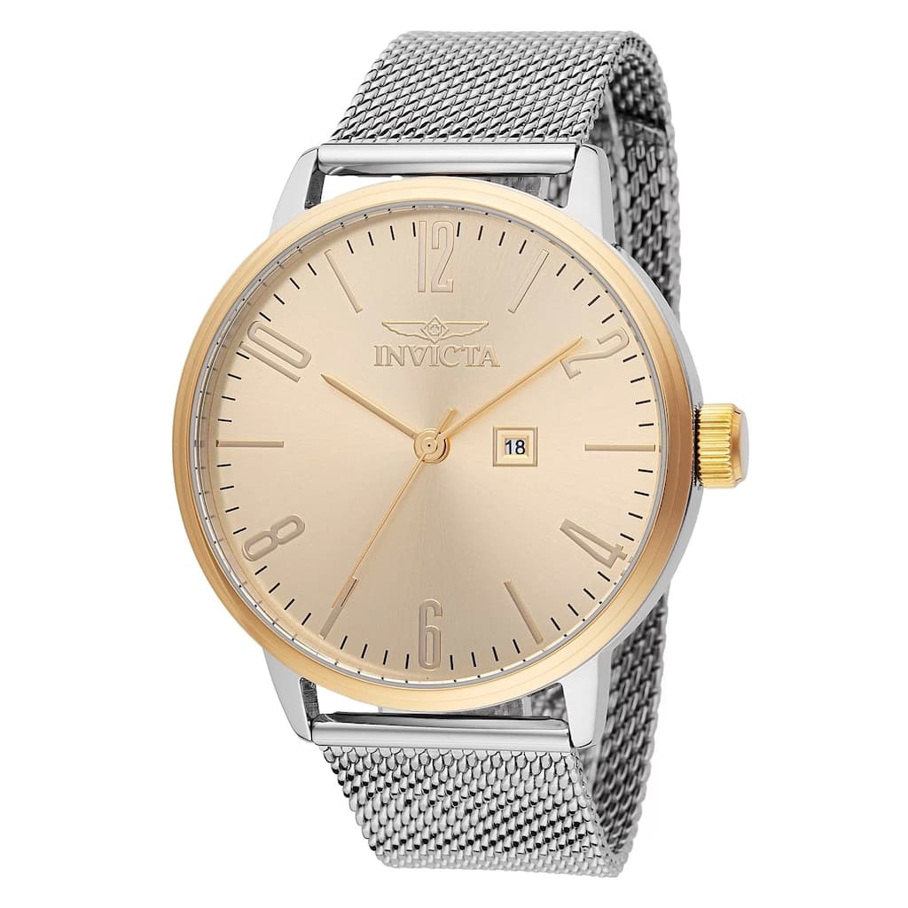 Invicta Men's 48937 Specialty Quartz 3 Hand Gold Dial Watch