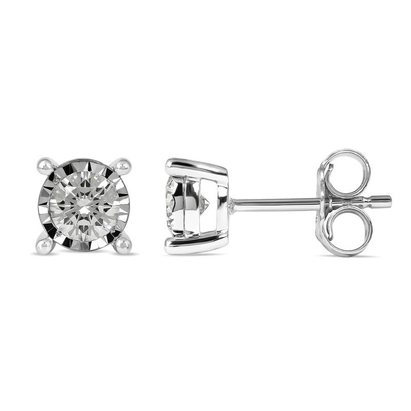 1/20ct - 3/4ct TDW Diamond Stud Earrings in Silver for Women