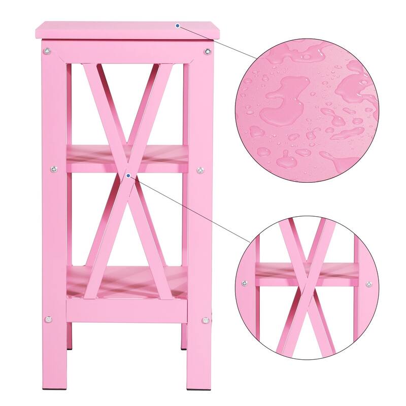 VECELO Modern Nightstand with 3-tier Storage Shelves