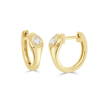 Joelle Collection 14K Yellow Gold Diamond Hoop Earrings