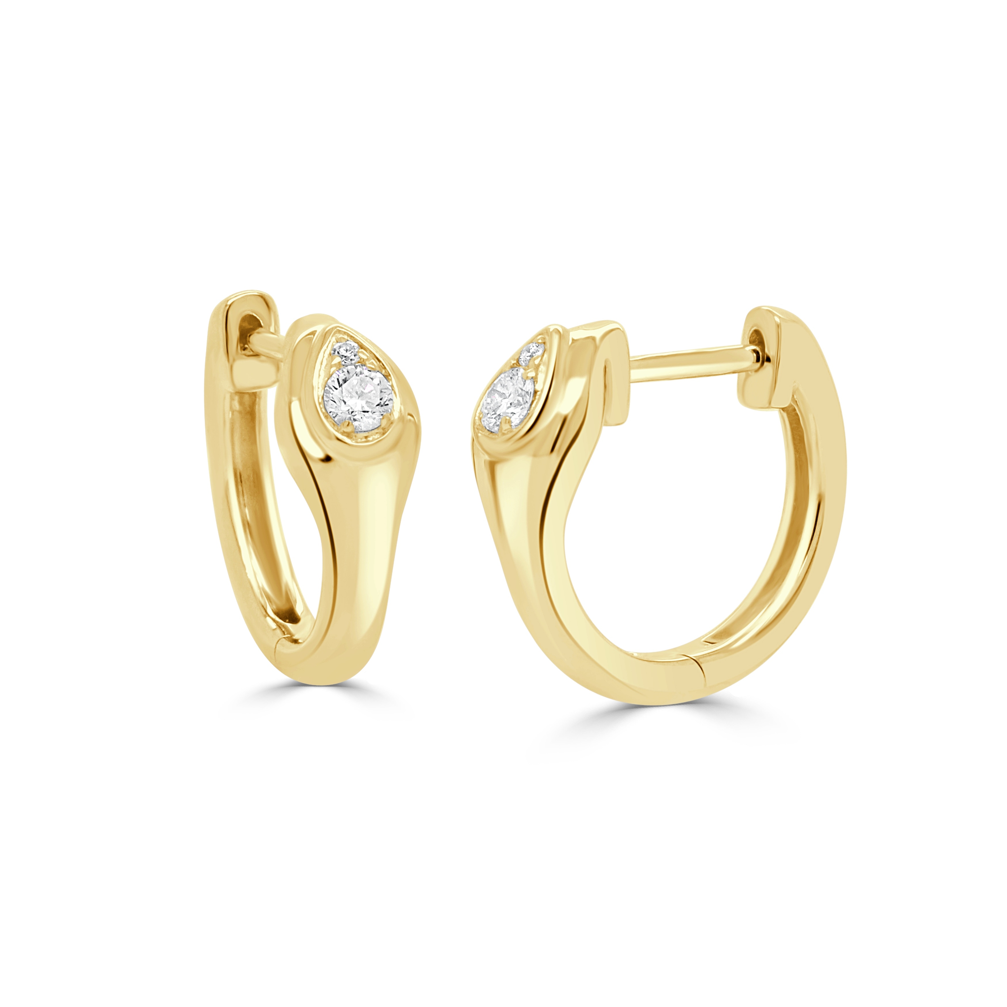 Joelle Collection 14K Yellow Gold Diamond Hoop Earrings