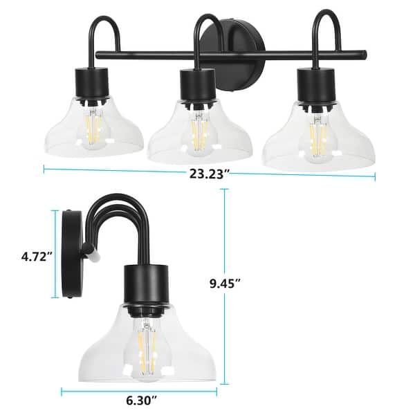 Modern Vanity Light, 3light Bathroom Vanity Light Fixture Clear Glass