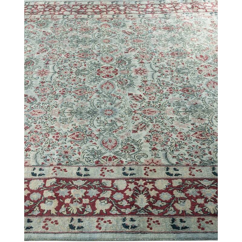 Overton Hand Knotted Wool Vintage Inspired Modern Contemporary Overdyed Gray Area Rug - 6' 1" x 11' 8"
