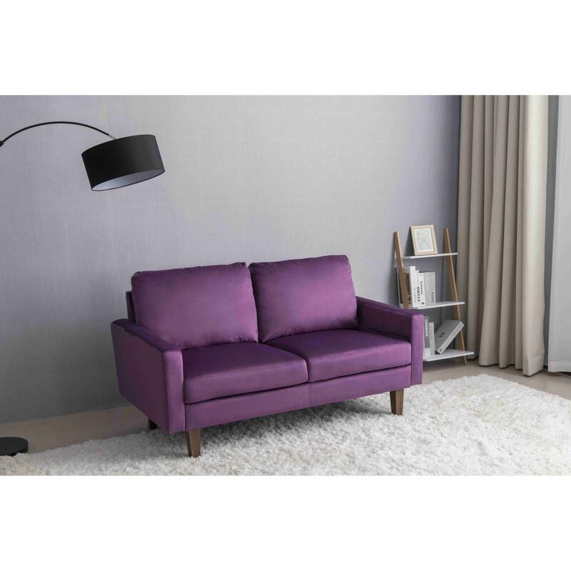 Velvet Square Arm Loveseat