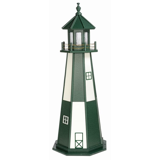 Cape Henry Turf Green and White Hybrid Poly and Wood Lighthouse - Bed ...