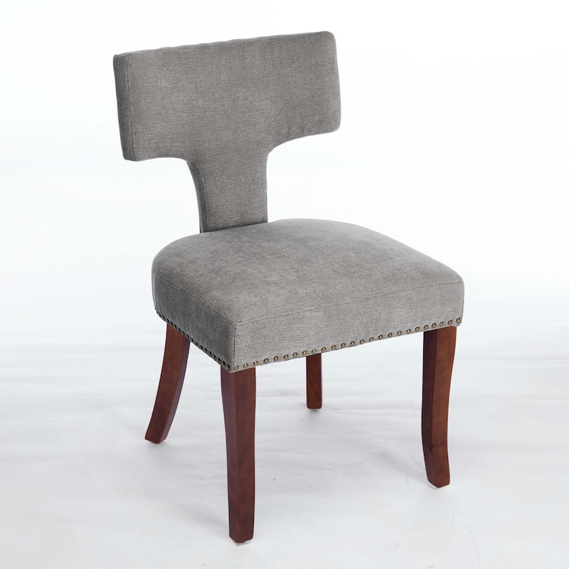Farmhouse Mid Century Linen Fabric Dining Chairs Set of 2