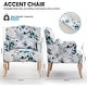 preview thumbnail 4 of 36, EROMMY Floral Accent Chair for Living Room, Upholstered Wingback Armchair with Pillow.