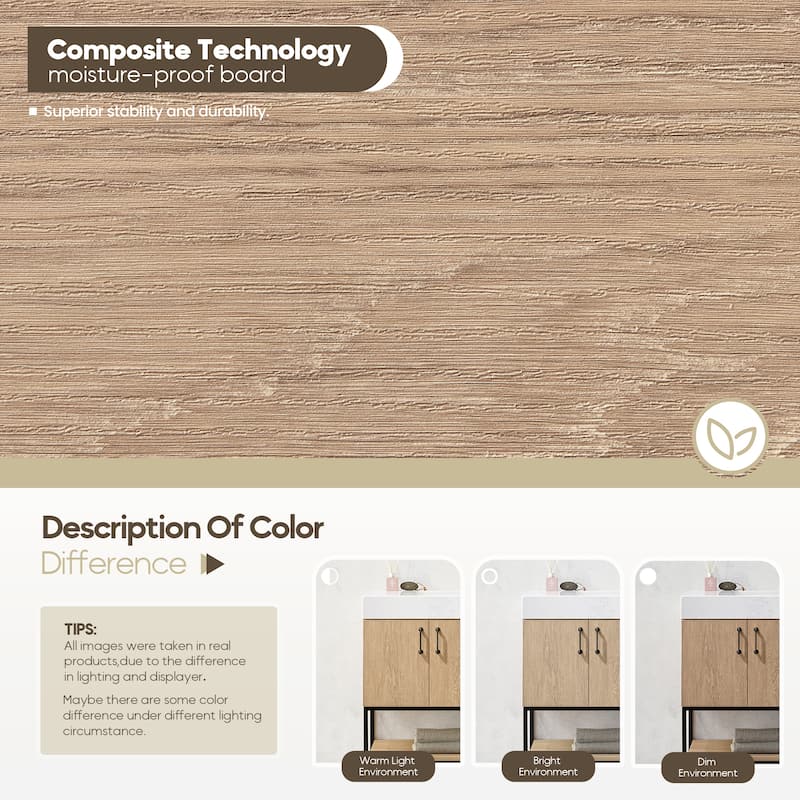 Alistair Single Bath Vanity with White Grain Stone Top without Mirror