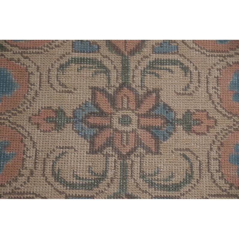 Hand Knotted Oriental 100% Wool Carpet Traditional Medallion Coral Tabriz Area Rug - 11' 11'' X 8' 8''