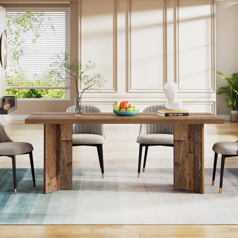 Farmhouse Rectangular Dining Table for 4-6 People