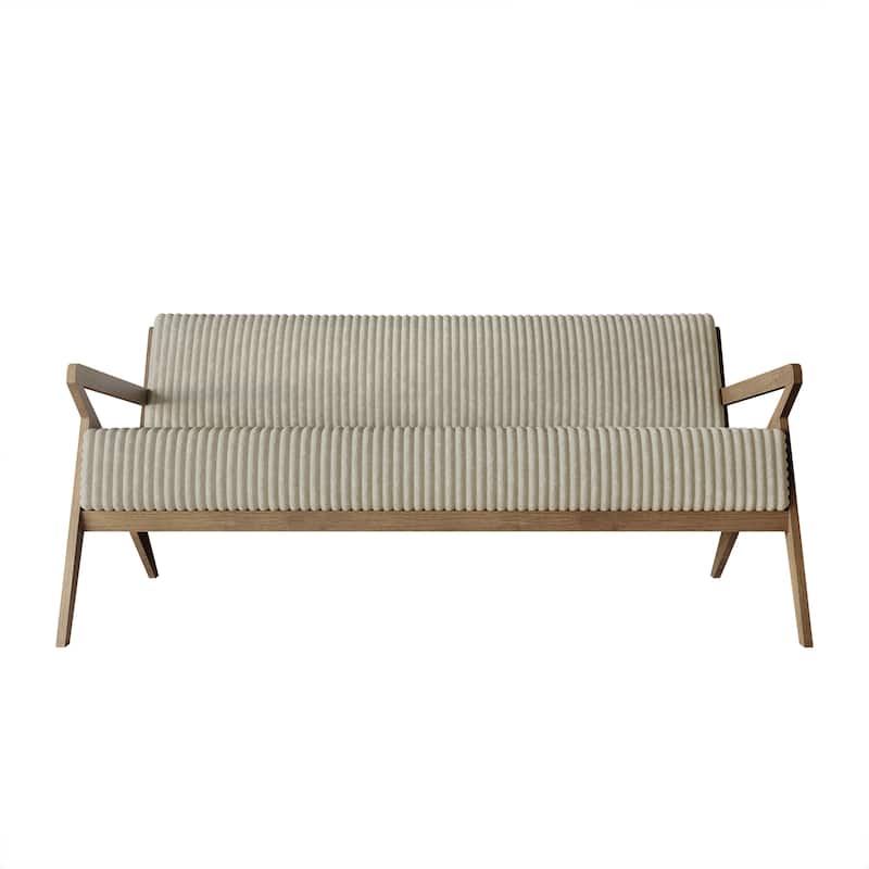 CraftPorch Chic Modern Velvet Upholstered Sofa - Cream