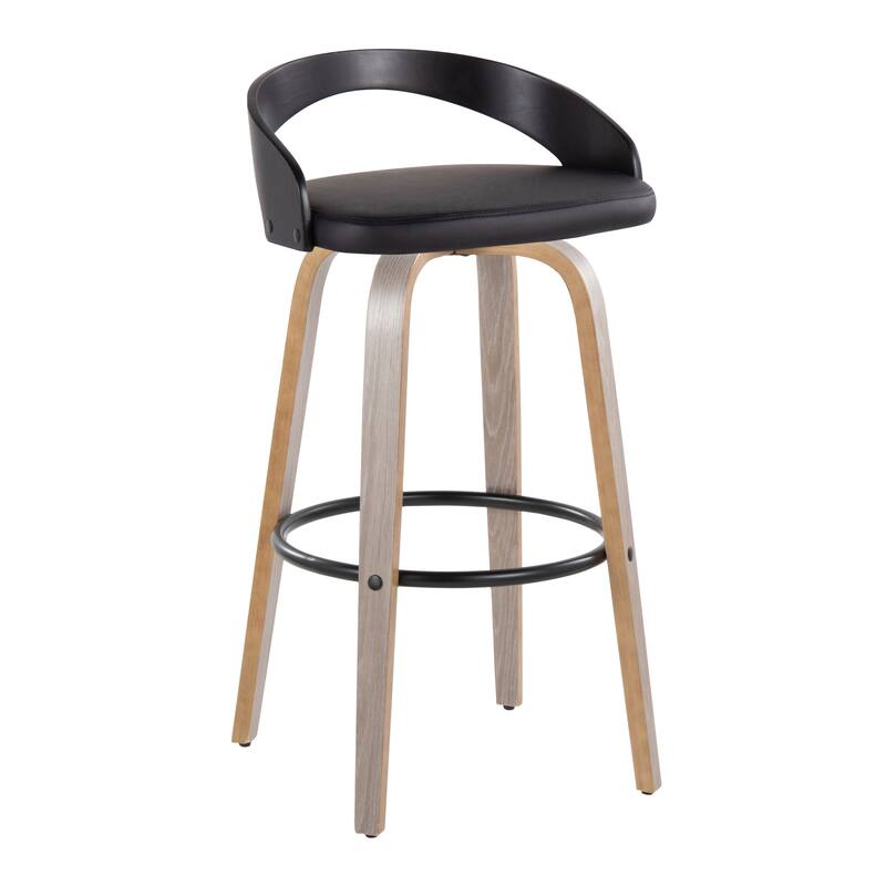 Carson Carrington Stavanger 30" Fixed-Height Bar Stool with Bent Wood Legs & Round Footrest (Set of 2)