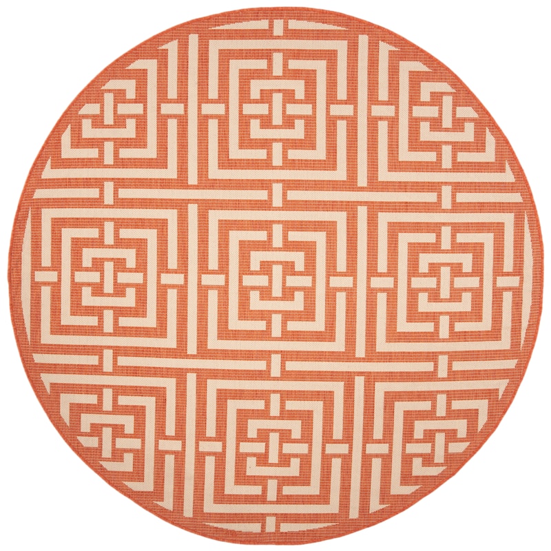 SAFAVIEH Courtyard Ginger Indoor/ Outdoor Waterproof Patio Backyard Rug