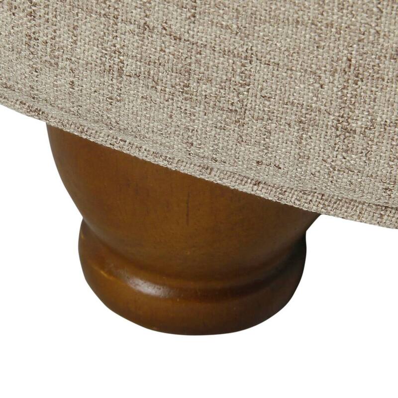Copper Grove Lamentin Light Tan Tufted Round Storage Ottoman