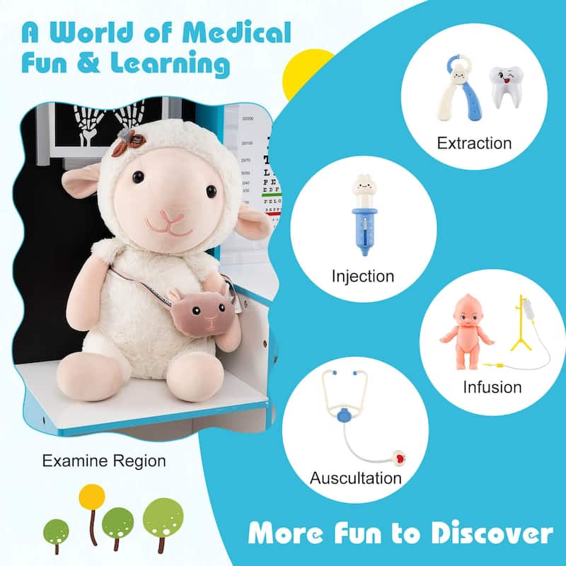 Costway Play Doctor’s Office with Examine Region X-Ray Film ECG - See Details