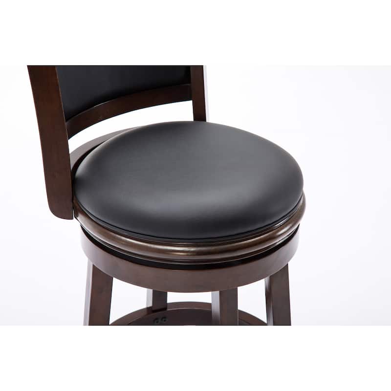 Augusta Wood Upholstered Swivel Counter Barstool
