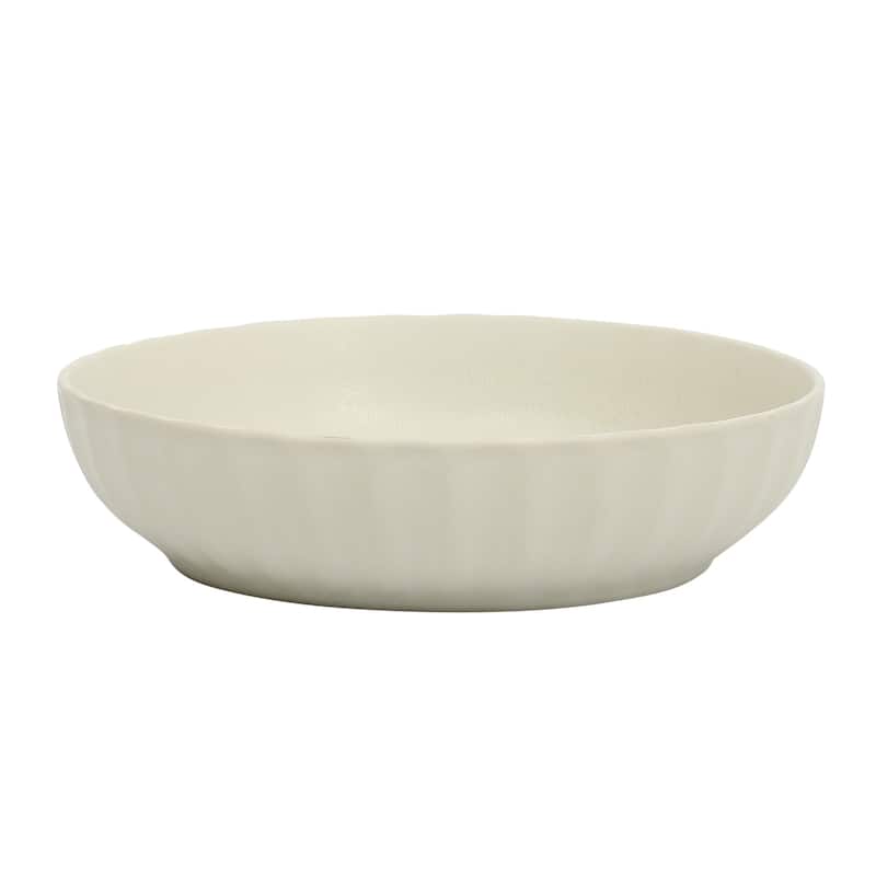 Gibson Elite Malibu Shore 16 Piece Scallop Stoneware Reactive Glaze (Service for 4) Ceramic Plates and Bowls Dinnerware Set