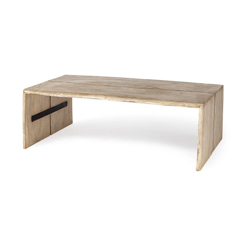 HomeRoots 48" Brown Solid Wood Coffee Table - 25