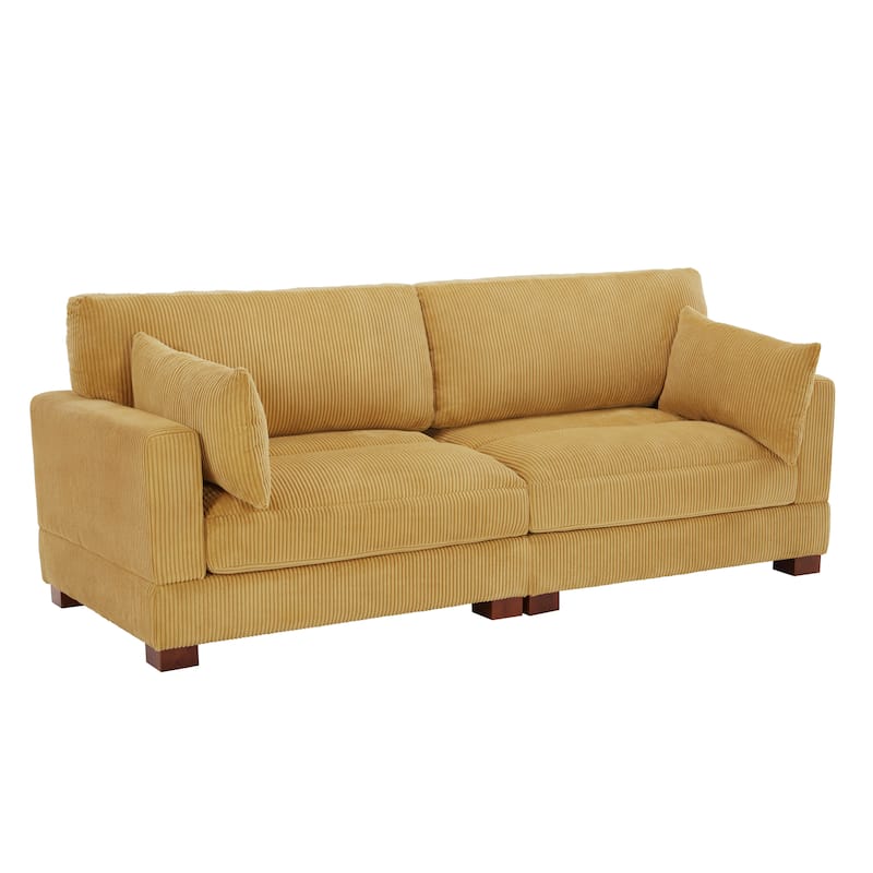 84.5″W Modern Corduroy Couch Modular Sofa