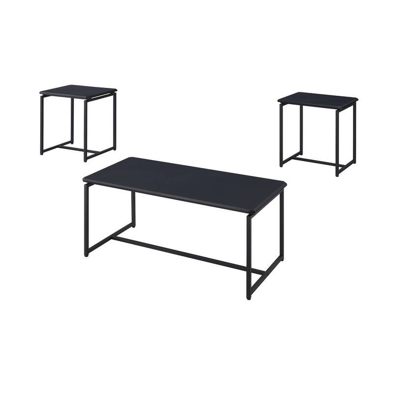 GT 3 Piece Carbon Fiber Wrap Coffee Table and End Table Set