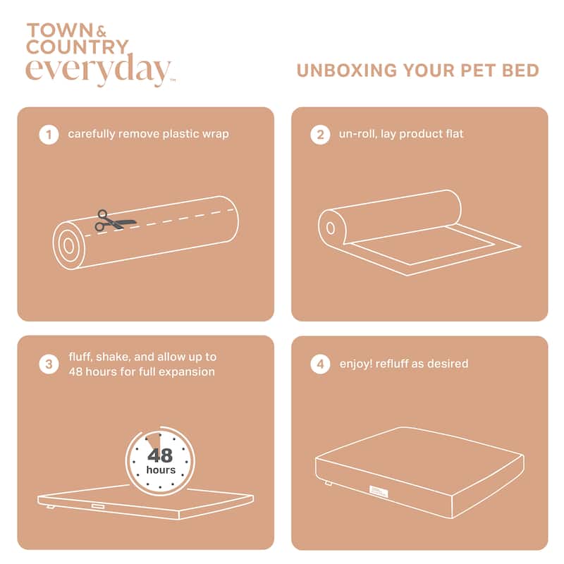 TOWN & COUNTRY EVERYDAY CuddleTown Faux Linen Comfy Cozy Cuddler Pet Bed