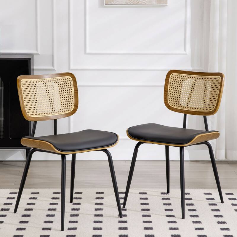 Faux Leather Upholstered Dining Chairs Set of 2/4 - 33.5" H x 17.5" W x 23" D